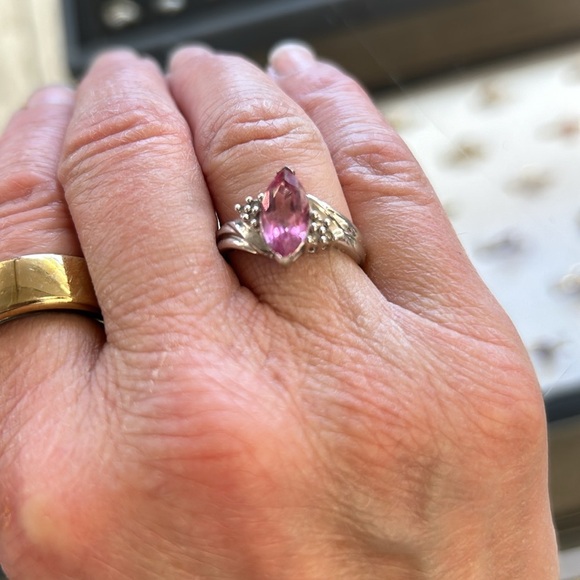 339840 10k pink topaz and Diamond Ring